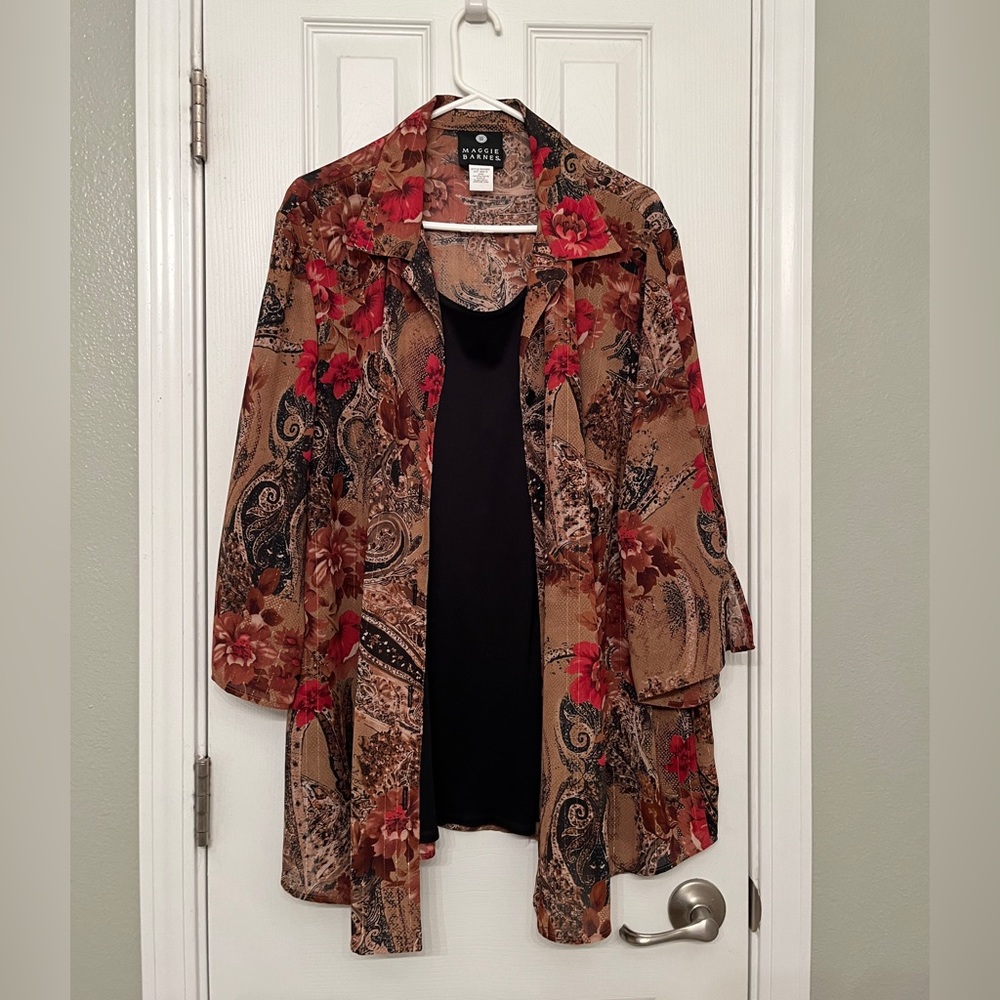 Maggie Barnes top with attached tunic plus size 24W